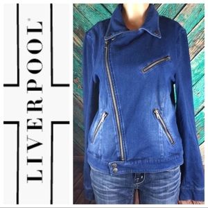 Liverpool Denim Stretch Moto Jacket